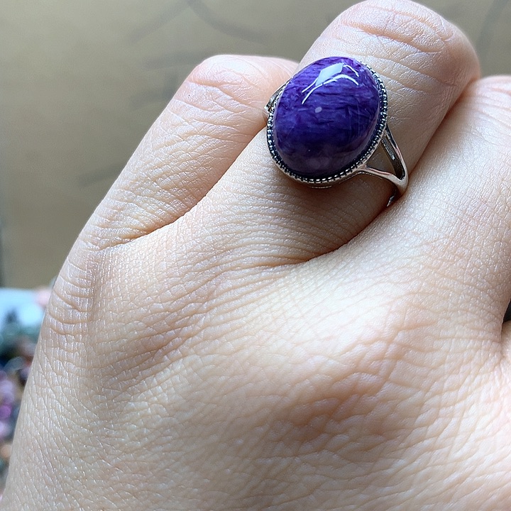 水晶水晶戒指银S925镶嵌