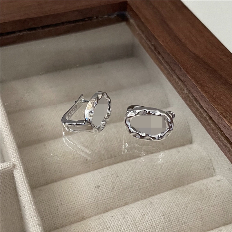 925银耳饰 S925时尚简约个性ins风博主同款-肌理猪鼻子耳扣0185