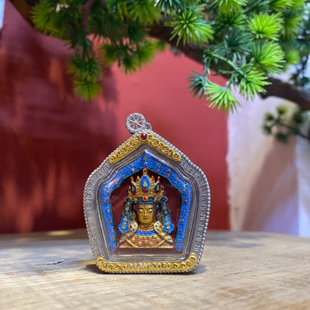 大昭主尊觉沃大尊 泥塑擦擦包藏银（白铜合金）外壳（链子多选）