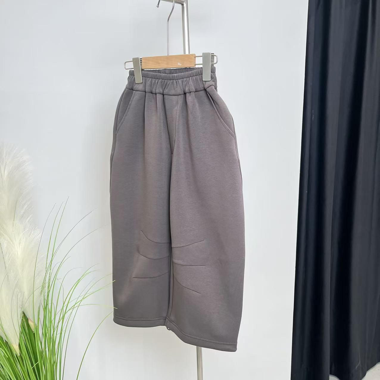 秋冬男童女童灰色休闲卫裤1023禾系