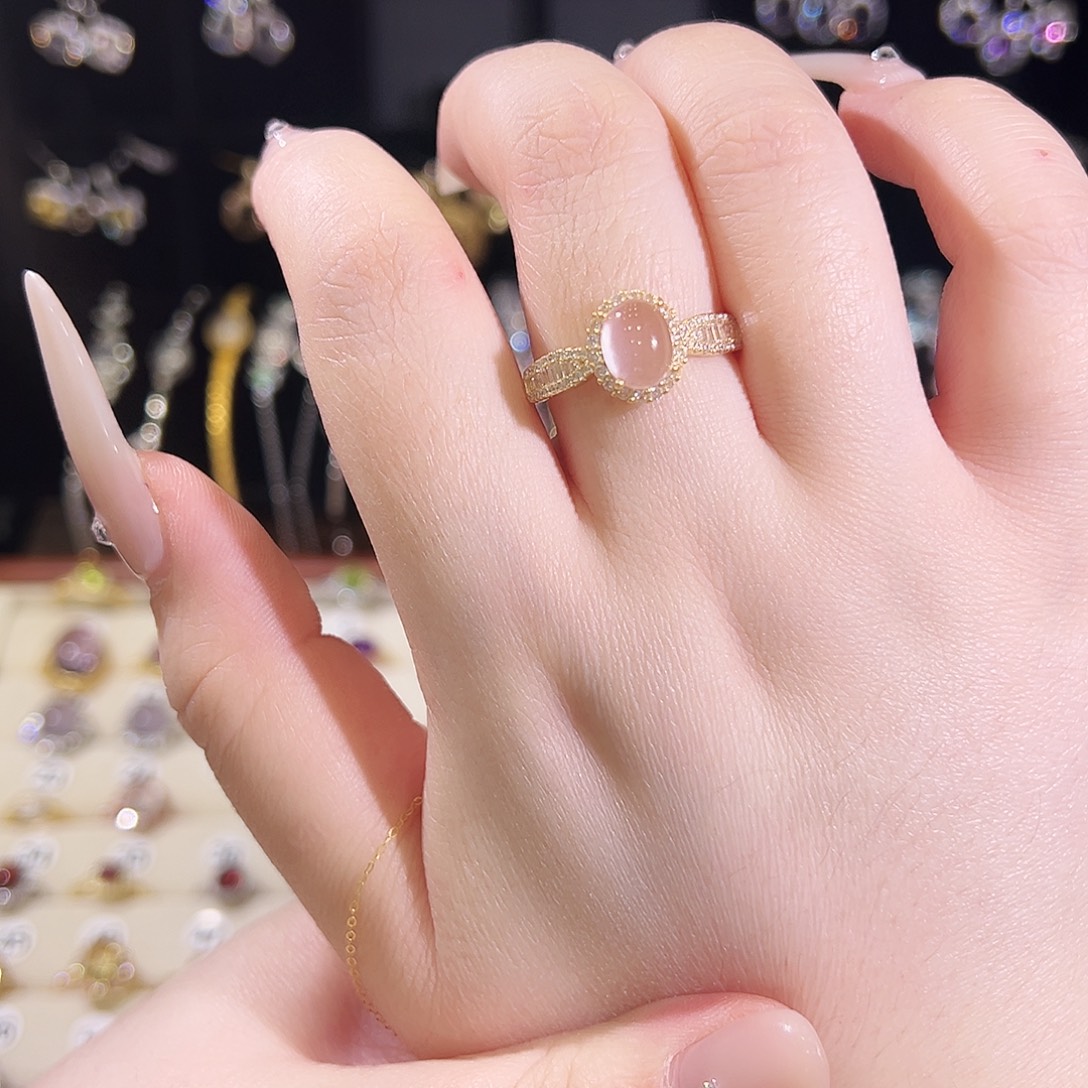 地***舆戒指银S925镶嵌水晶