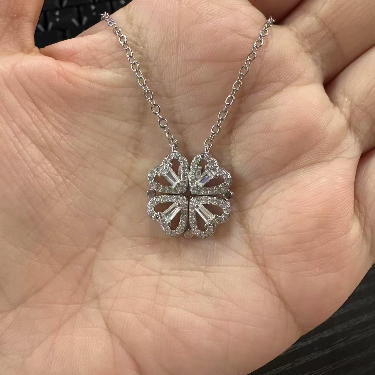 吊坠   【楠姐专享】四叶草项链女夏季轻奢小众设计感爱心锁骨