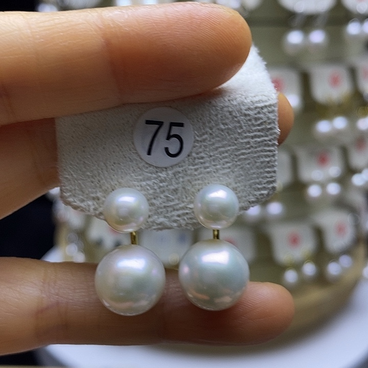 淡水珍珠耳饰银S925镶嵌