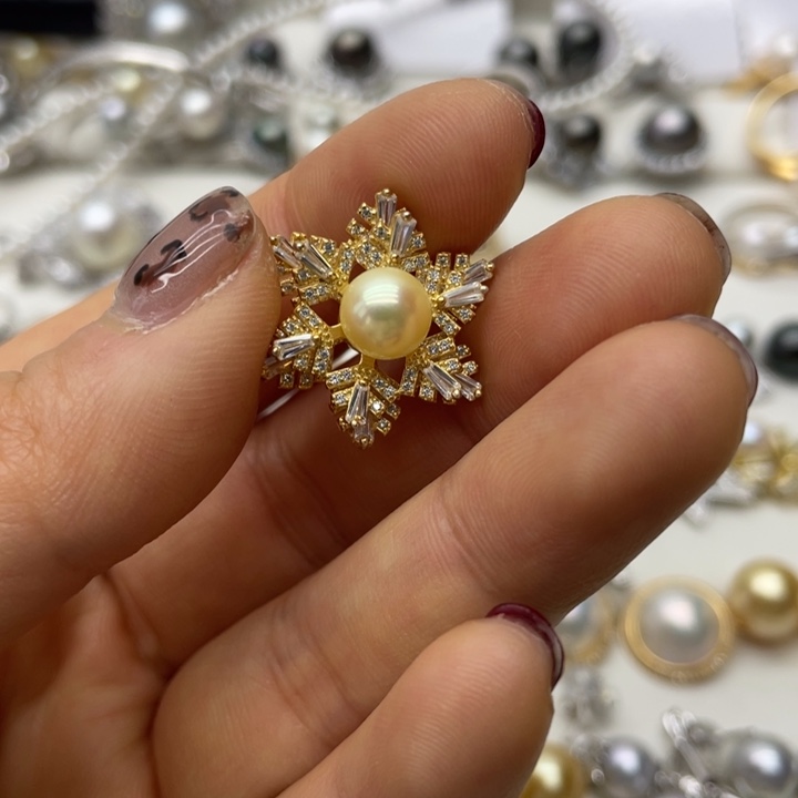 海水珍珠吊坠(不含链)银S925镶嵌