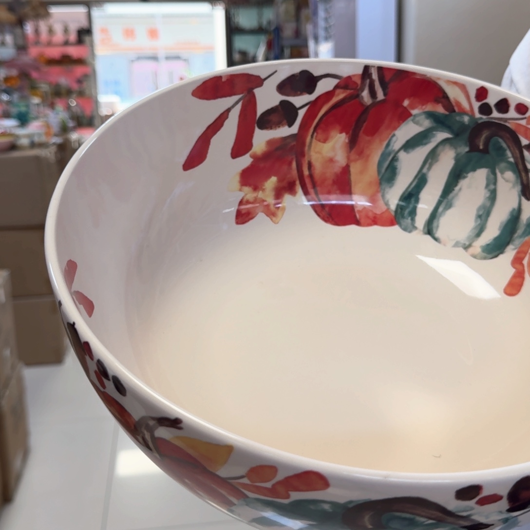 陶瓷12英寸大盆水墨南瓜清仓一只看图