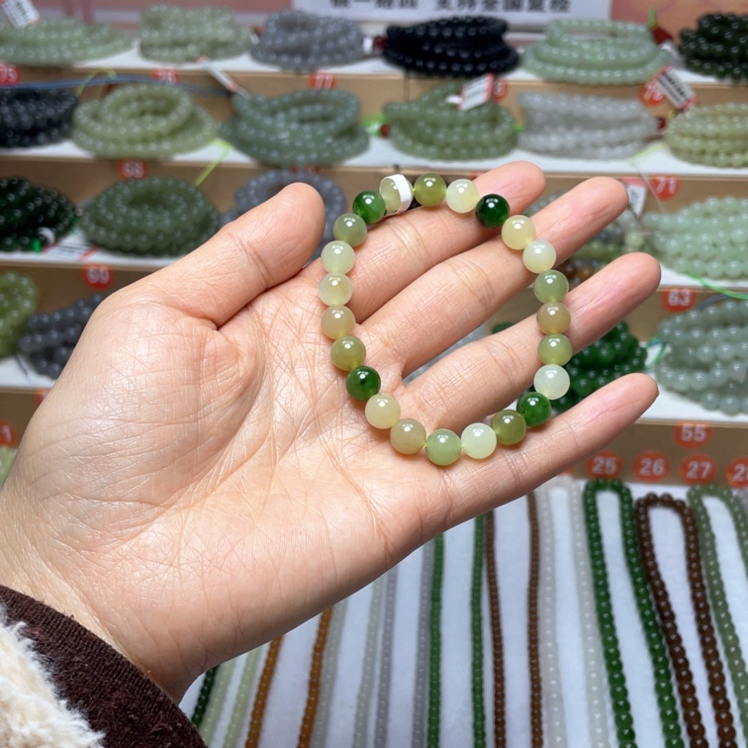 和田玉未镶嵌手链8mm