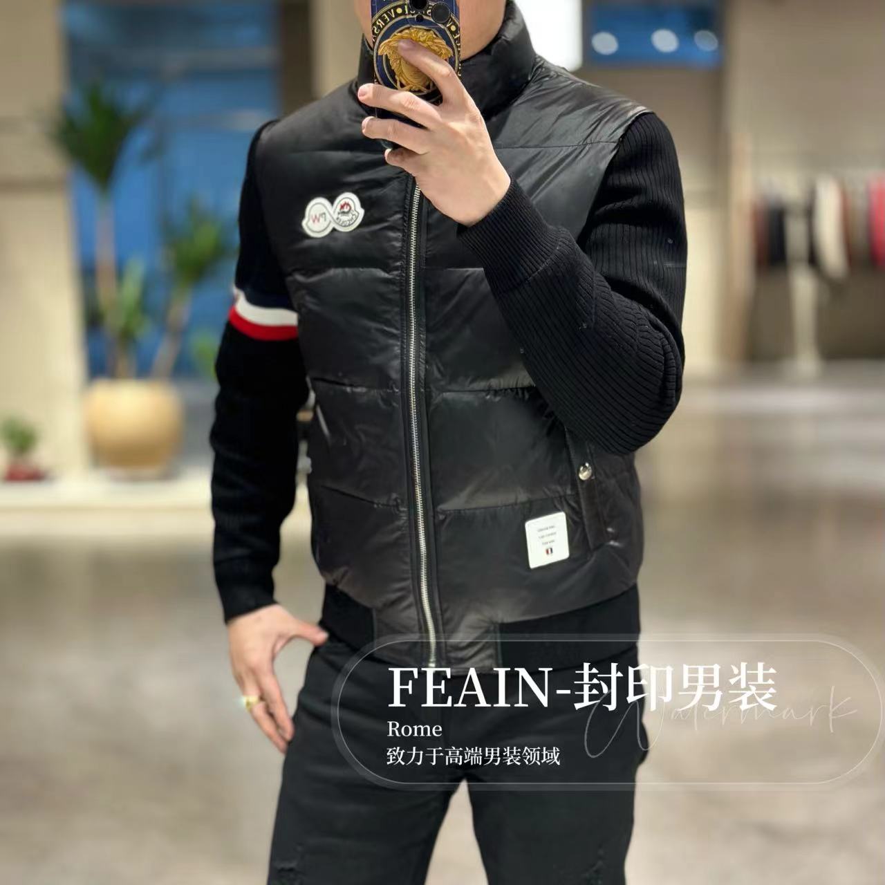 高端定制男士立体高支棉拼接羽绒服8171