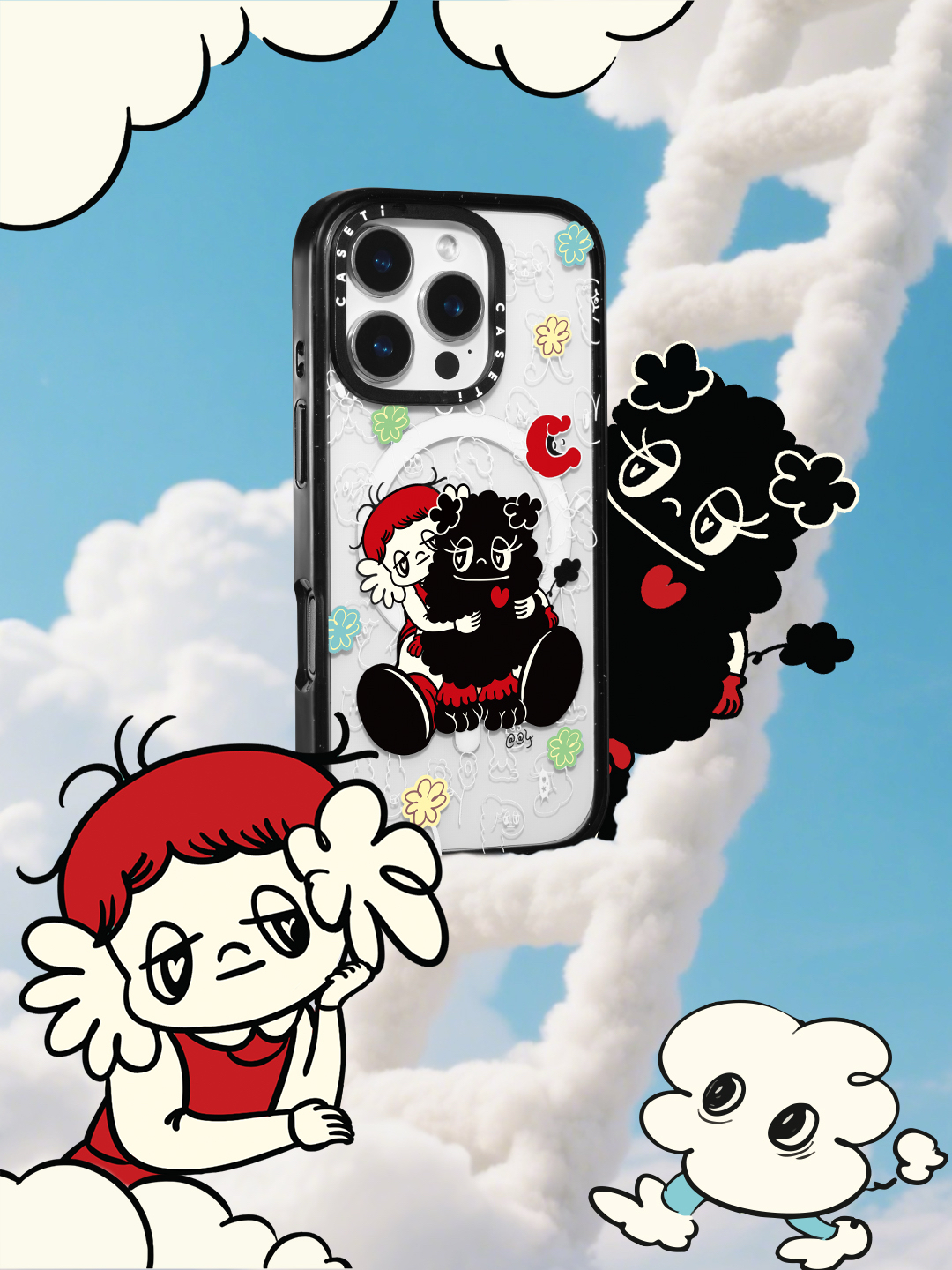 【黑边透明】透明时尚潮流适用于iPhone17promax手机壳卡通可爱