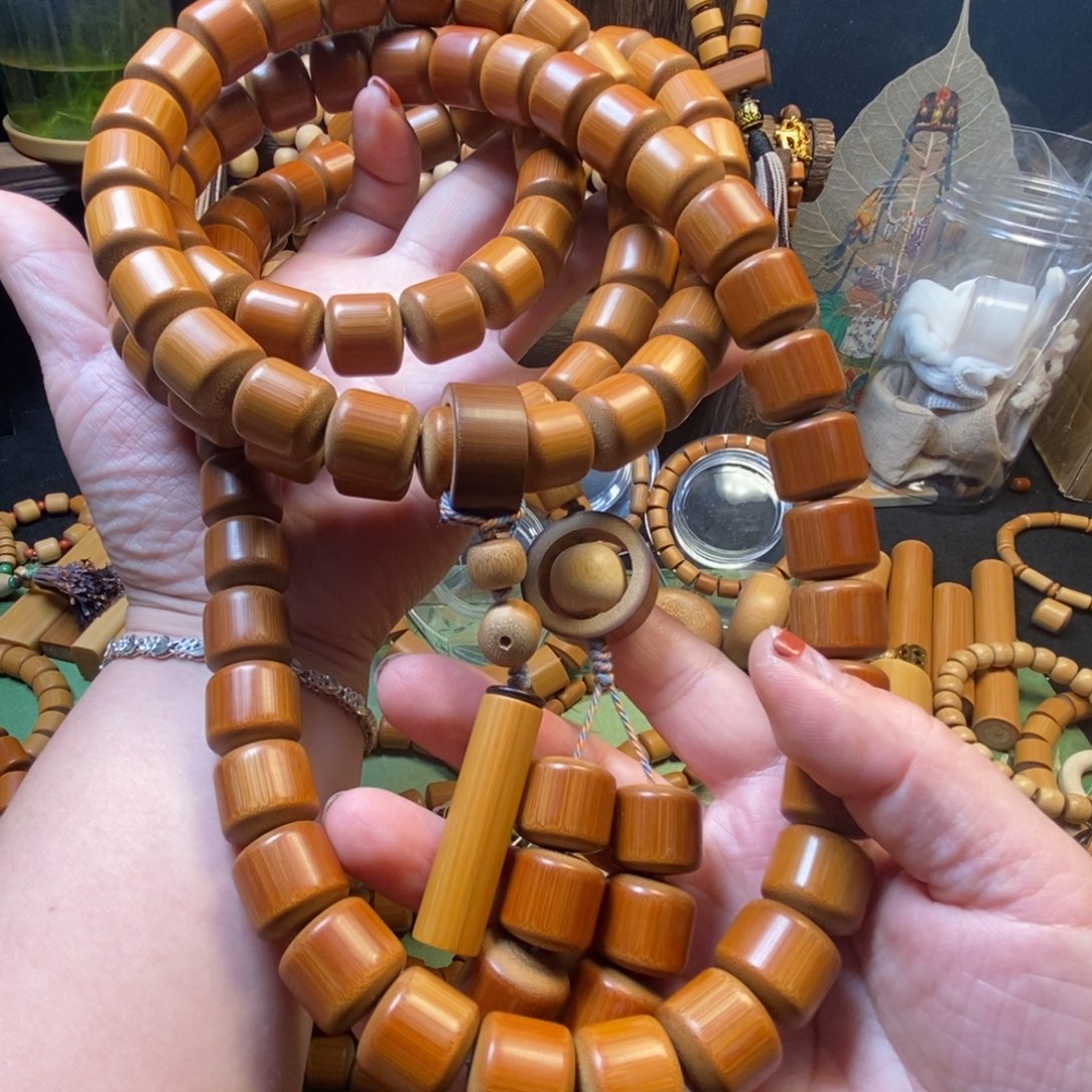 ****️竹实心竹脖挂108精品