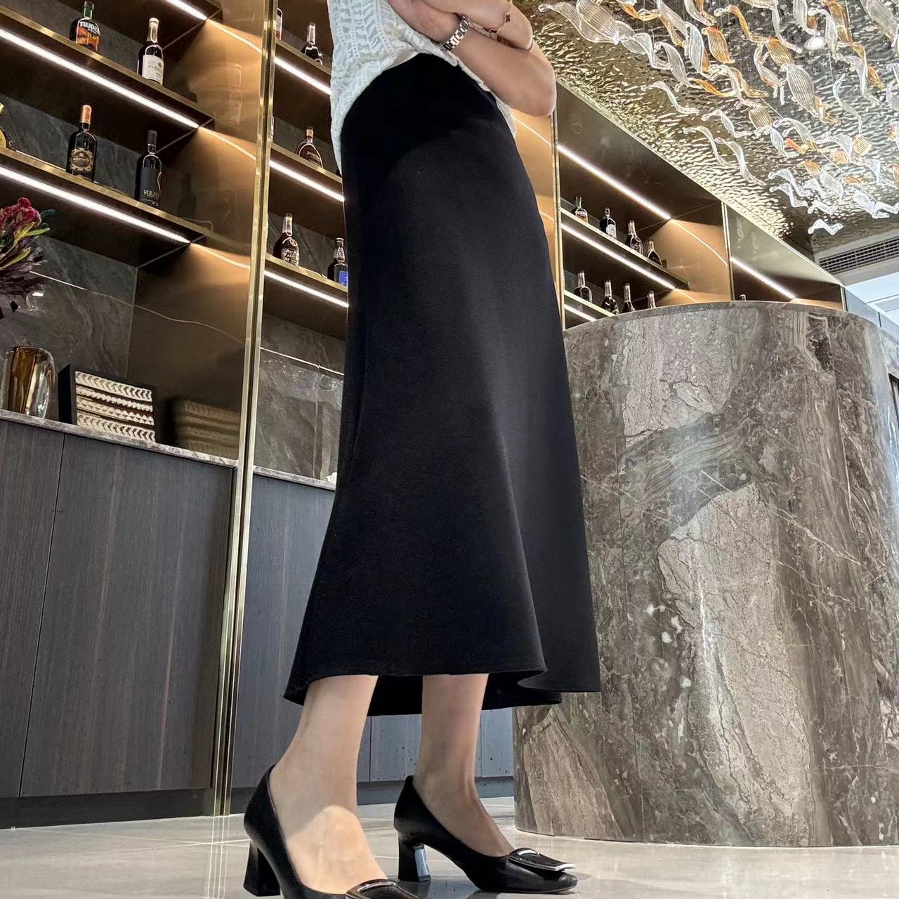 【高定气质】含山羊绒桑蚕丝时尚网红半身裙2479