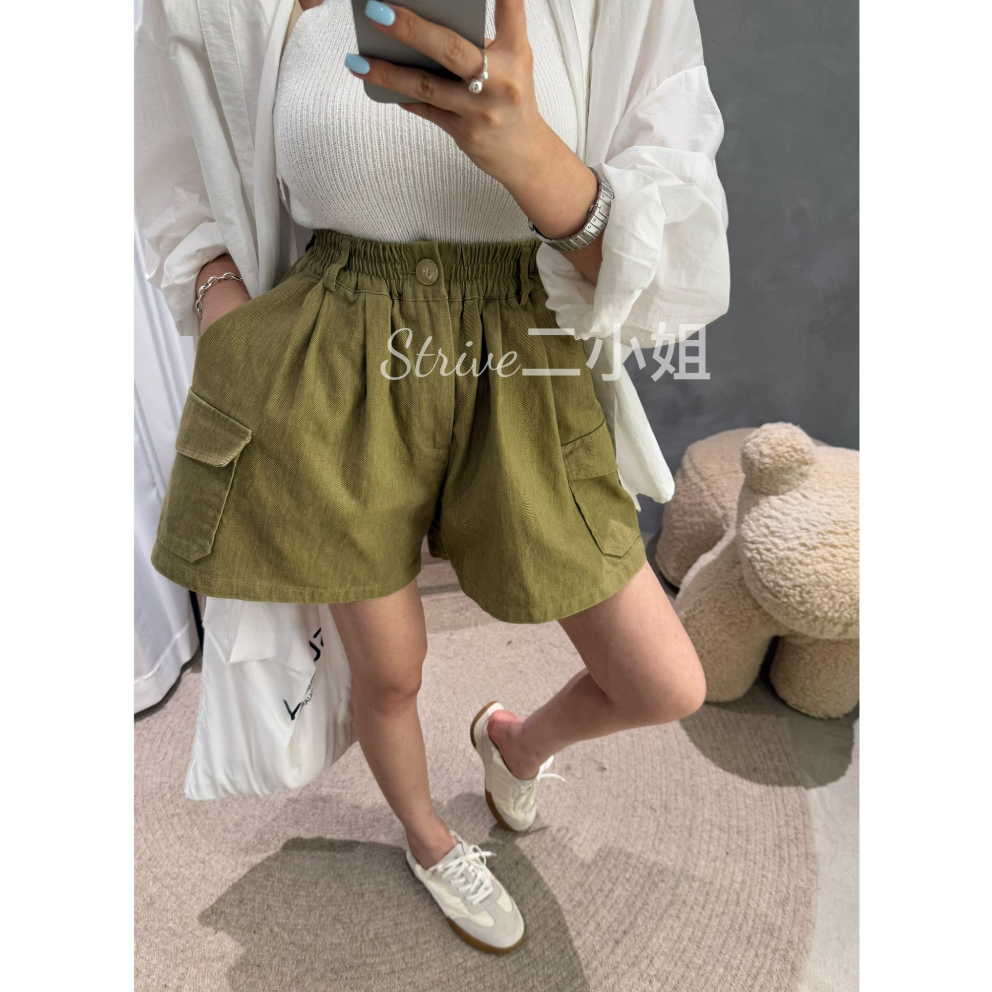 【拽调属性】原单泡菜订制橡筋口袋工装裤短裤