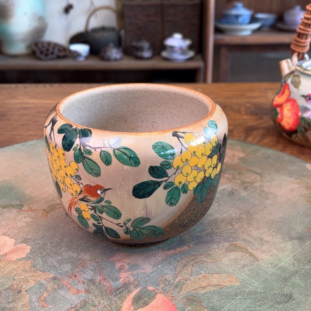 杯柴烧手工手绘陶瓷