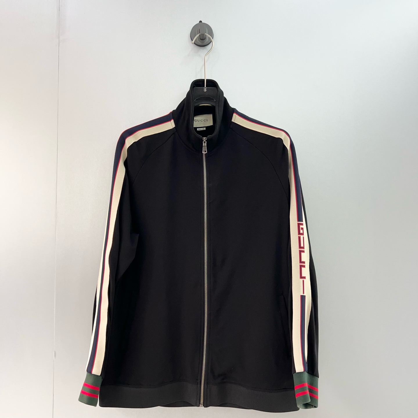 99新 GUCCI/古驰 黑白拉链经典校服外套/M码（北京）