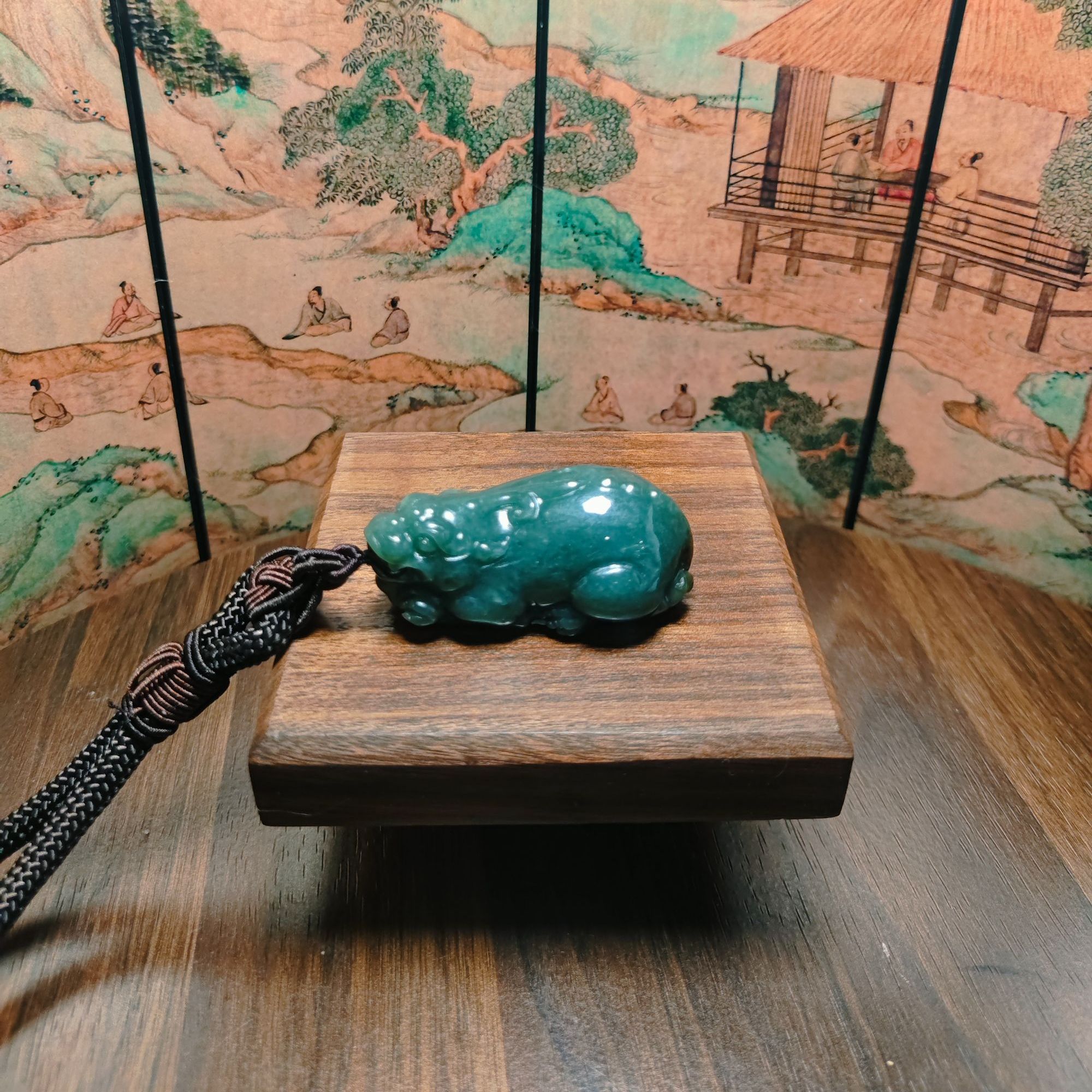 H和田玉貔貅手把0221