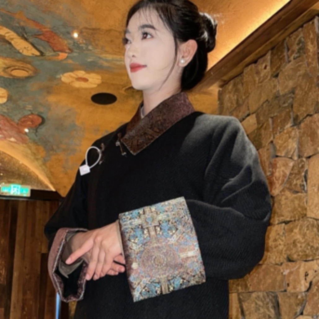 秋冬中长款藏式大衣气质百搭单面绒设计