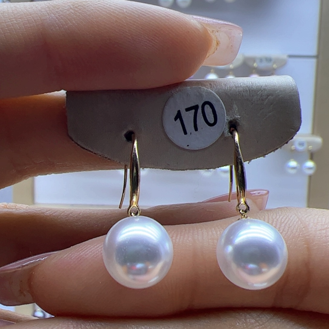 淡水珍珠耳饰18K金镶嵌