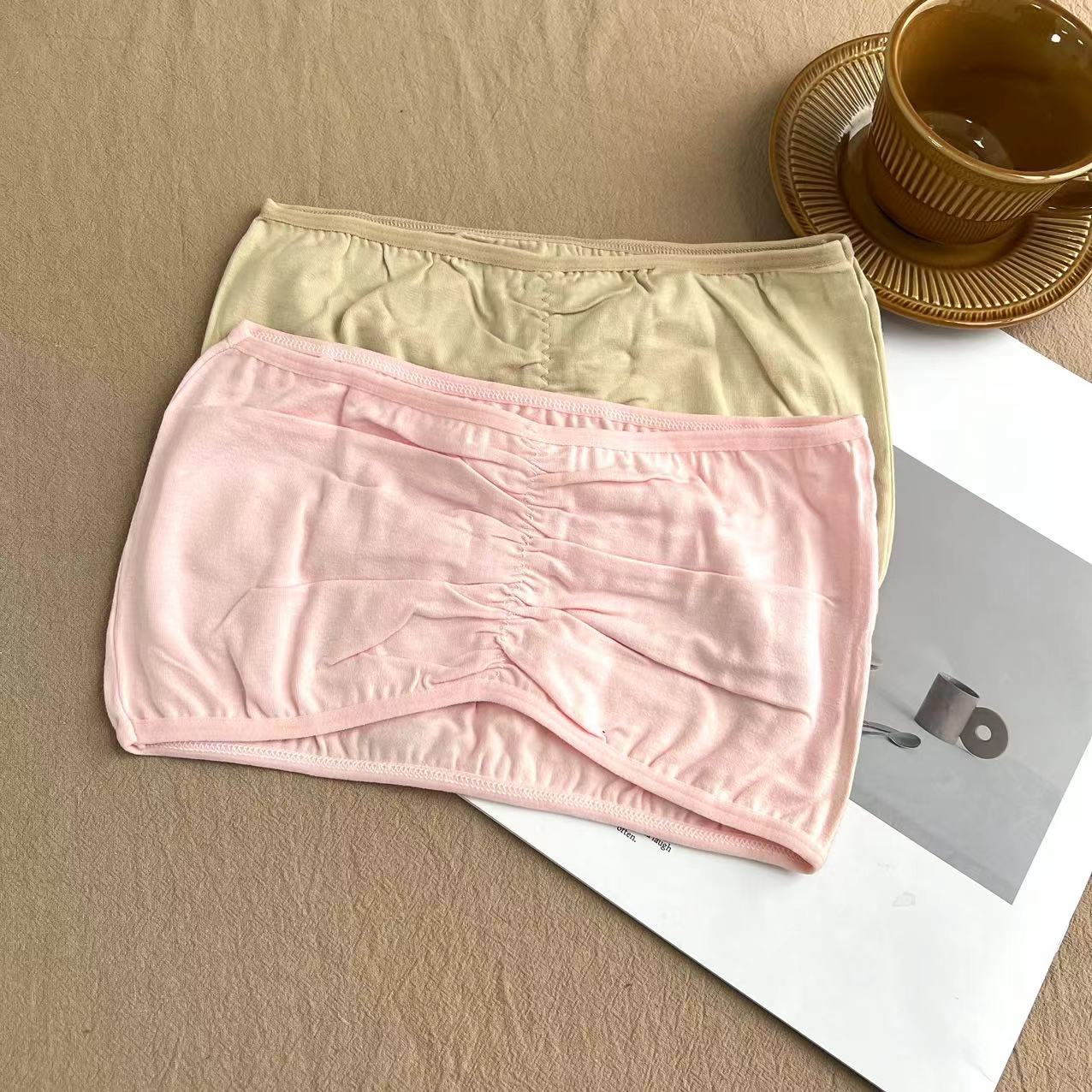 女童薄款抹胸无肩带背心(不挑颜色,微微瑕介意勿拍)R1845