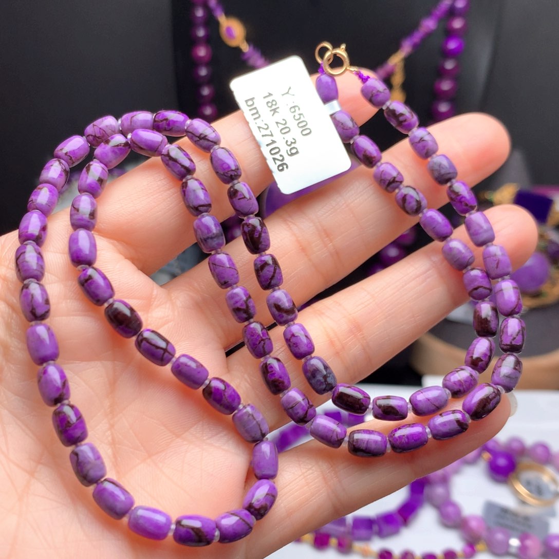 苏纪石（舒俱来）18K金镶嵌项链