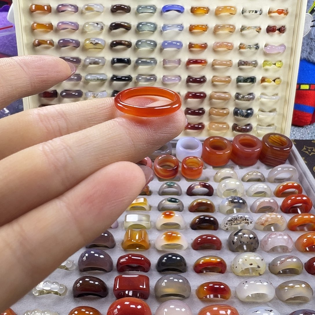 玛瑙/玉髓未镶嵌戒指A3不退换16.9港14