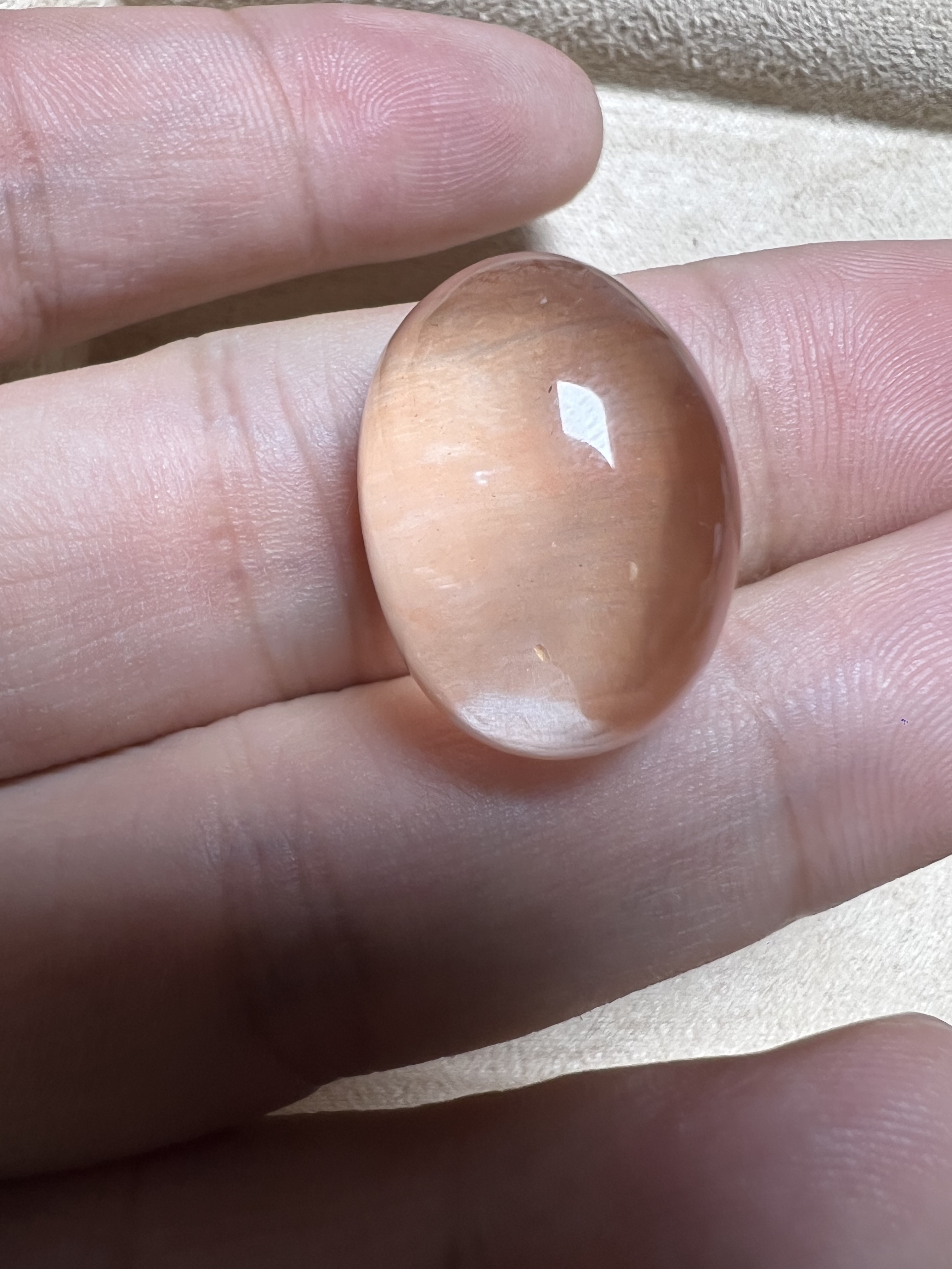 定制款橘橙色云母水晶蛋面