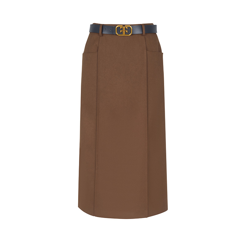 【丽公主】商场同款新品斜纹磨毛高腰显瘦半身裙N1610B34649