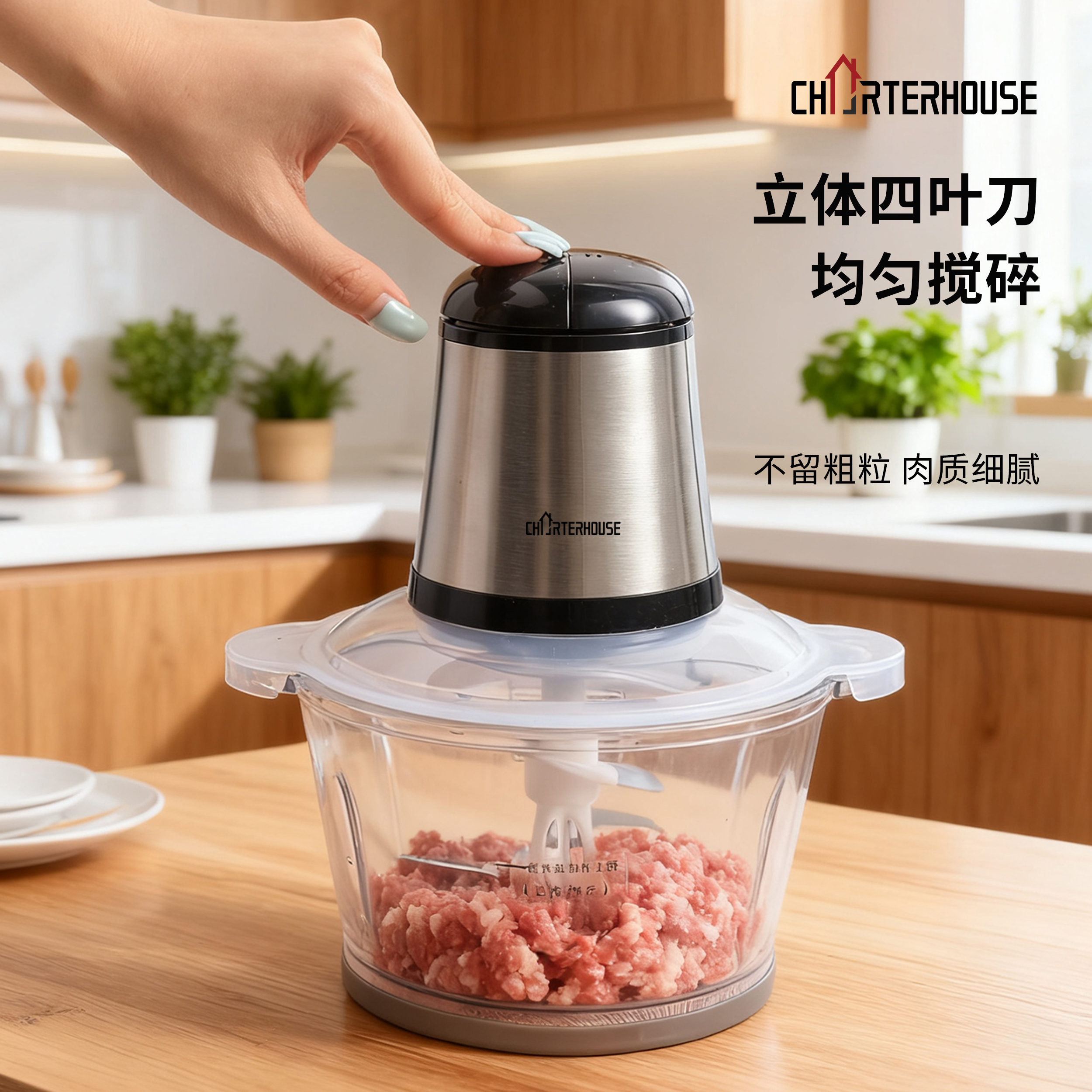 英国CHARTERHOUSE绞肉机电动小型搅拌机多功能大容量绞肉馅蒜泥器