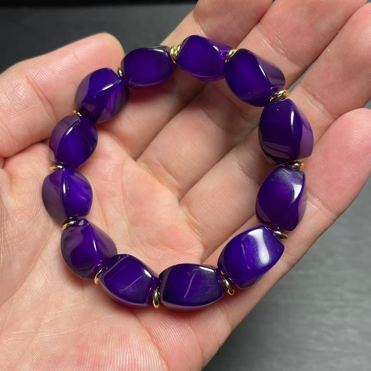 紫杉醇玛瑙曲面手串10*13mm