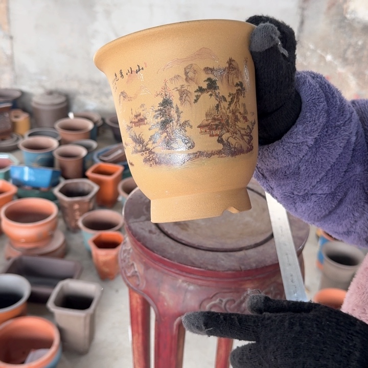 紫砂紫砂花盆口径