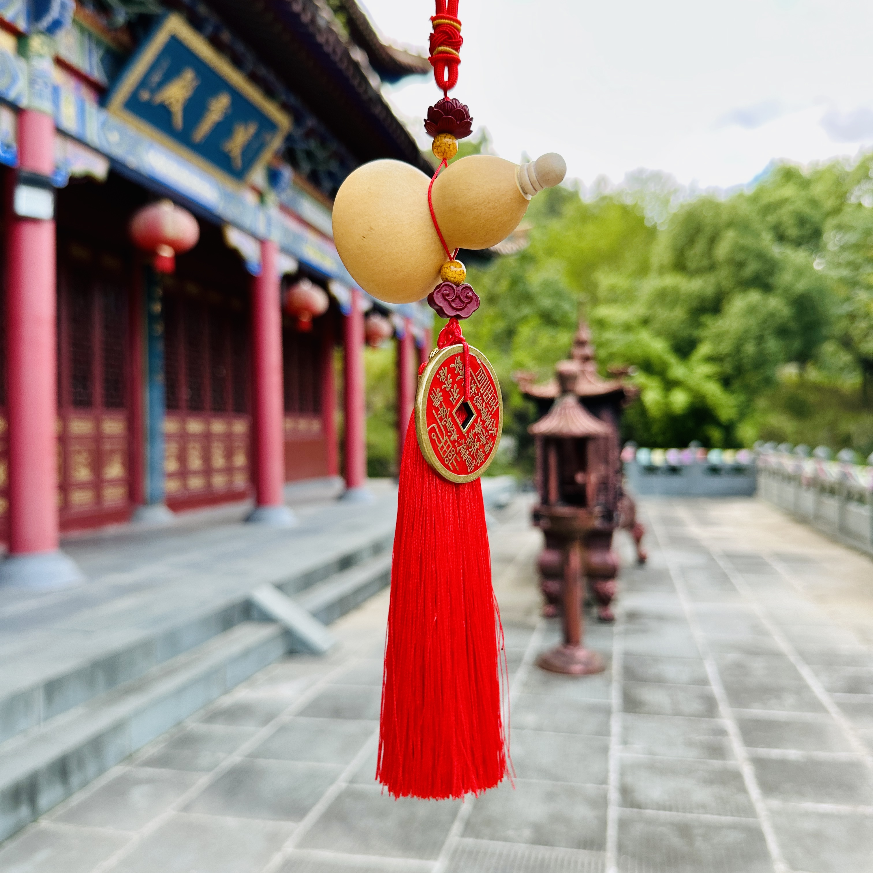 【山上发】天然葫芦山鬼钱挂件/大门/入户门/玄关/客厅/卧室门/车挂