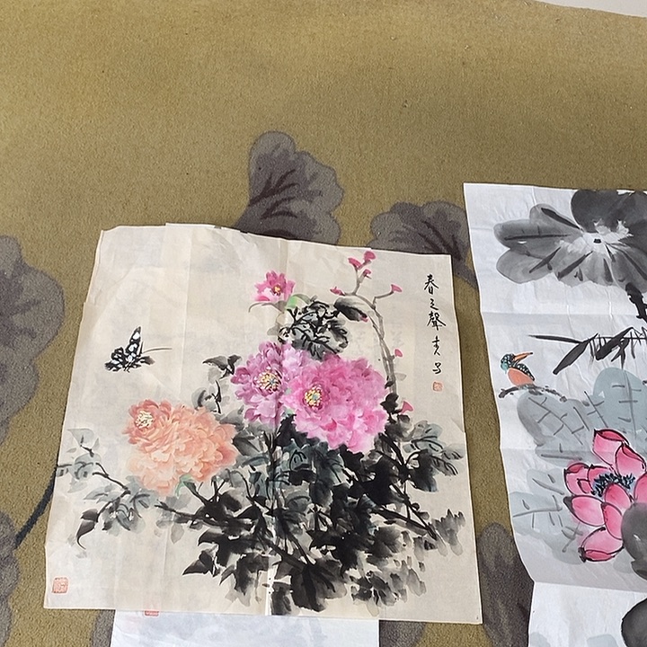 传***画国画余雷68.68手绘画芯