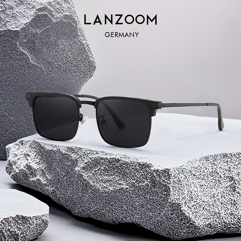 德国LANZOOM蓝族墨镜男款高级感偏光防紫外线防晒方框时尚百搭