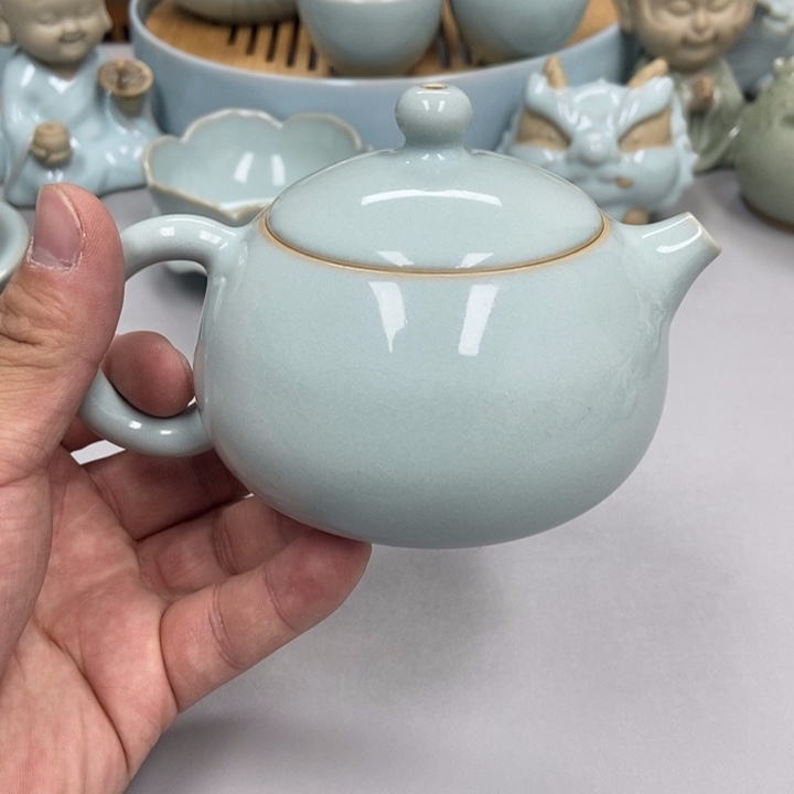 瓷天青色赵琳老师西施壶