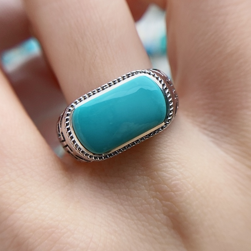 【闪购商品】绿松石原矿绿松石银S925镶嵌