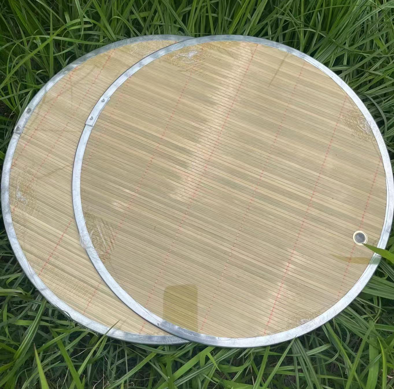 【钢边青竹双面饺子帘2个装 】饺子帘直径37cm