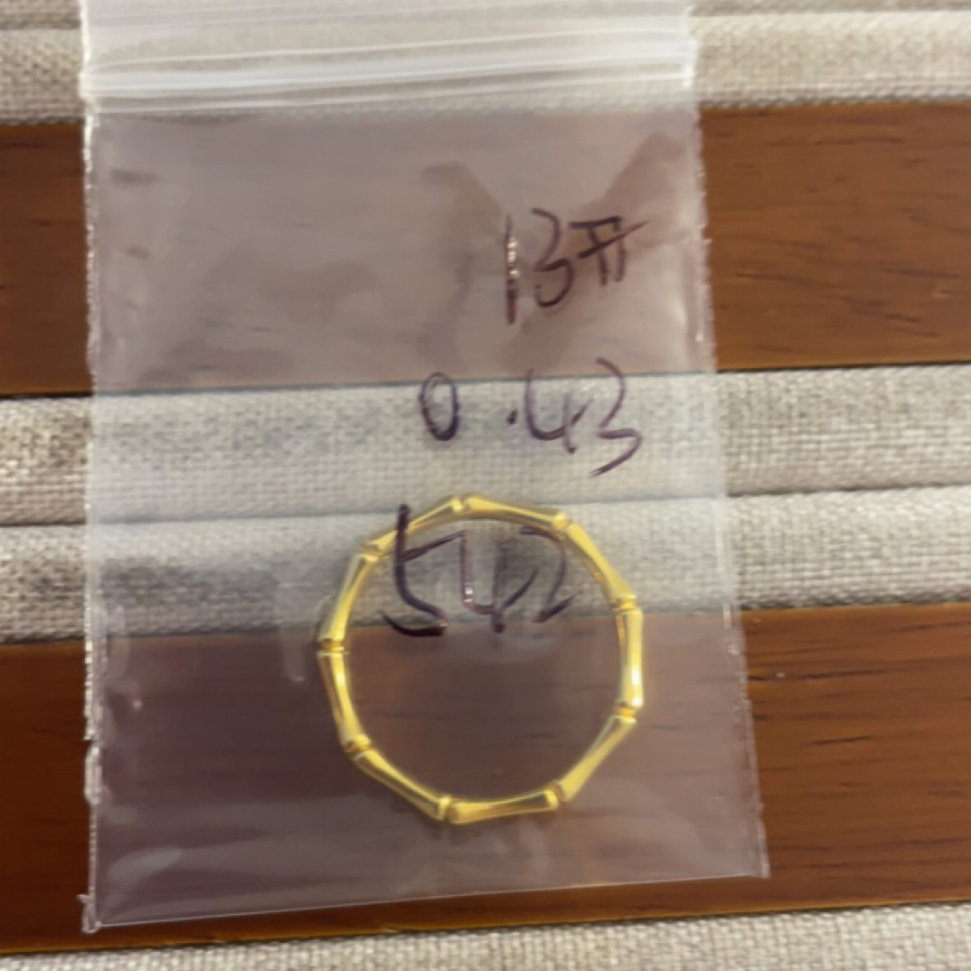 克重0.43 13号 竹节戒指 足金999