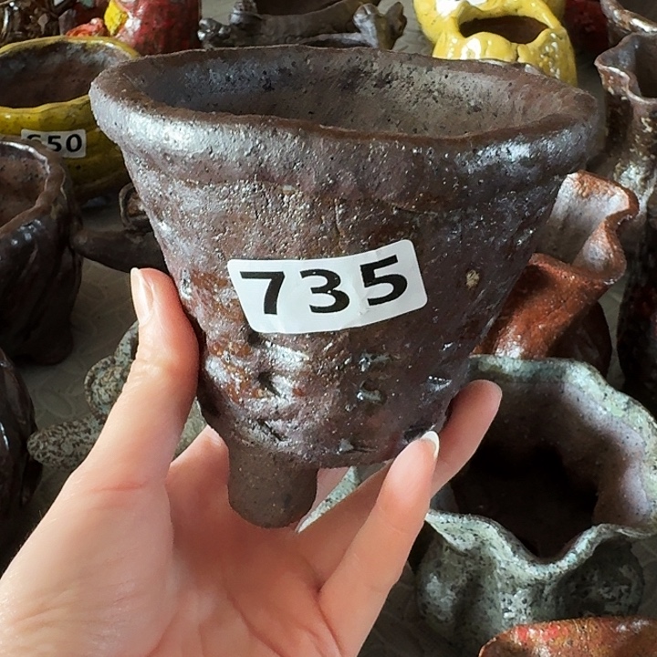 内口10高18粗陶手工