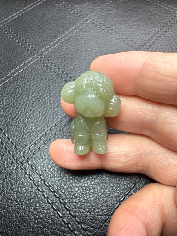 和田玉泰迪犬旺财玉石挂件