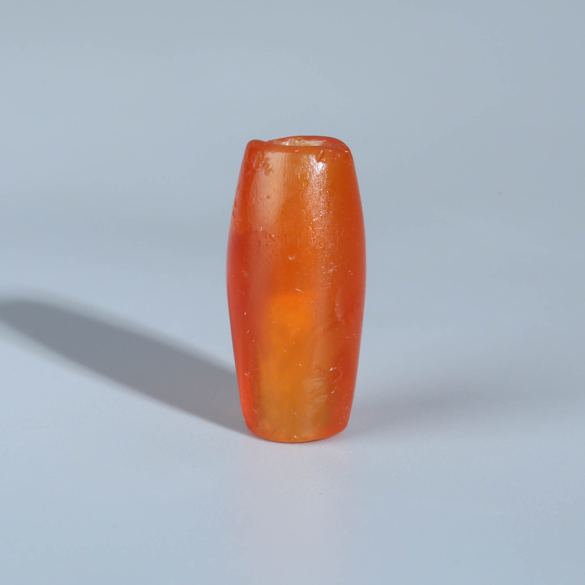 XY76-17 印度河谷大孔红玉髓管珠7.4*15.7mm