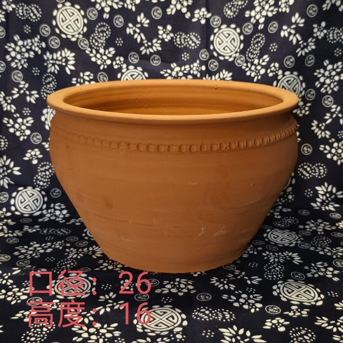 复古透气大口径红陶泥瓦花盆适合庭院别墅绿植装饰透气透水花盆