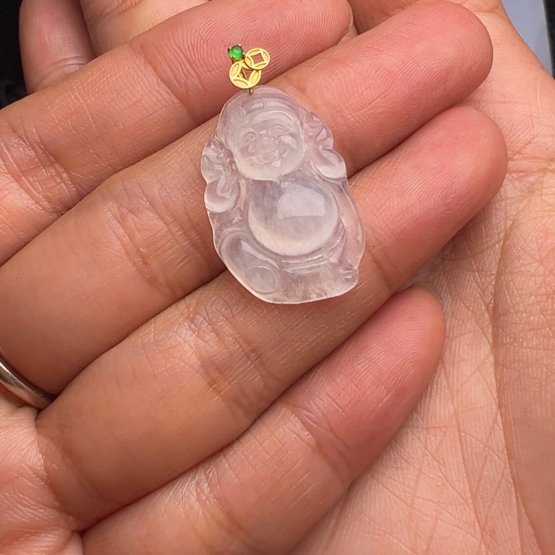 翡翠吊坠(不含链)18K金镶嵌翡翠