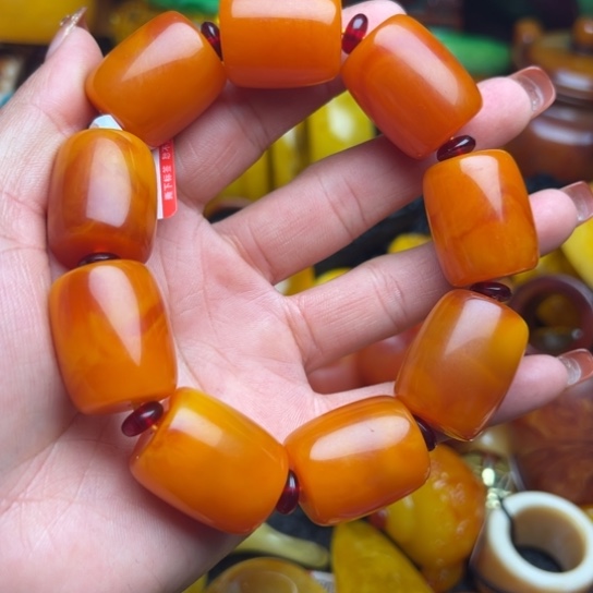 琥珀手串未镶嵌蜜蜡