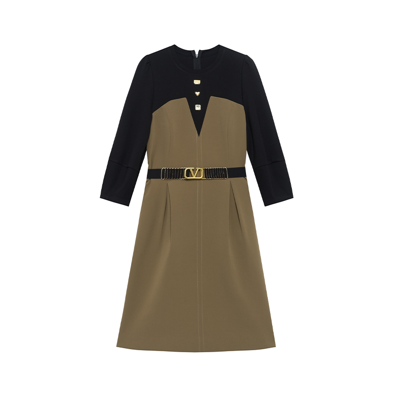 商场同款高腰时尚拼接连衣裙N193A31546