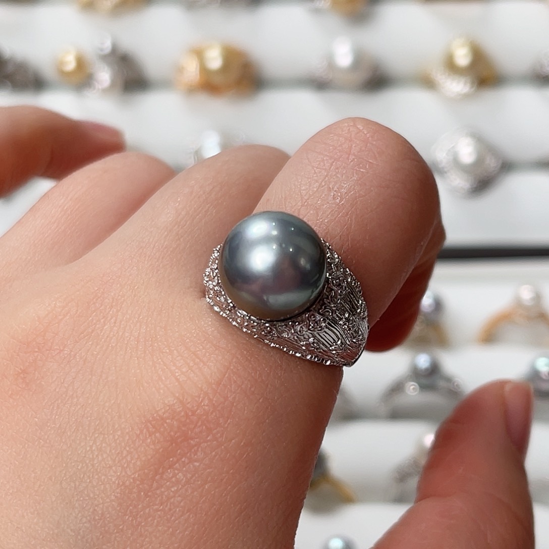 海水珍珠戒指银S925镶嵌
