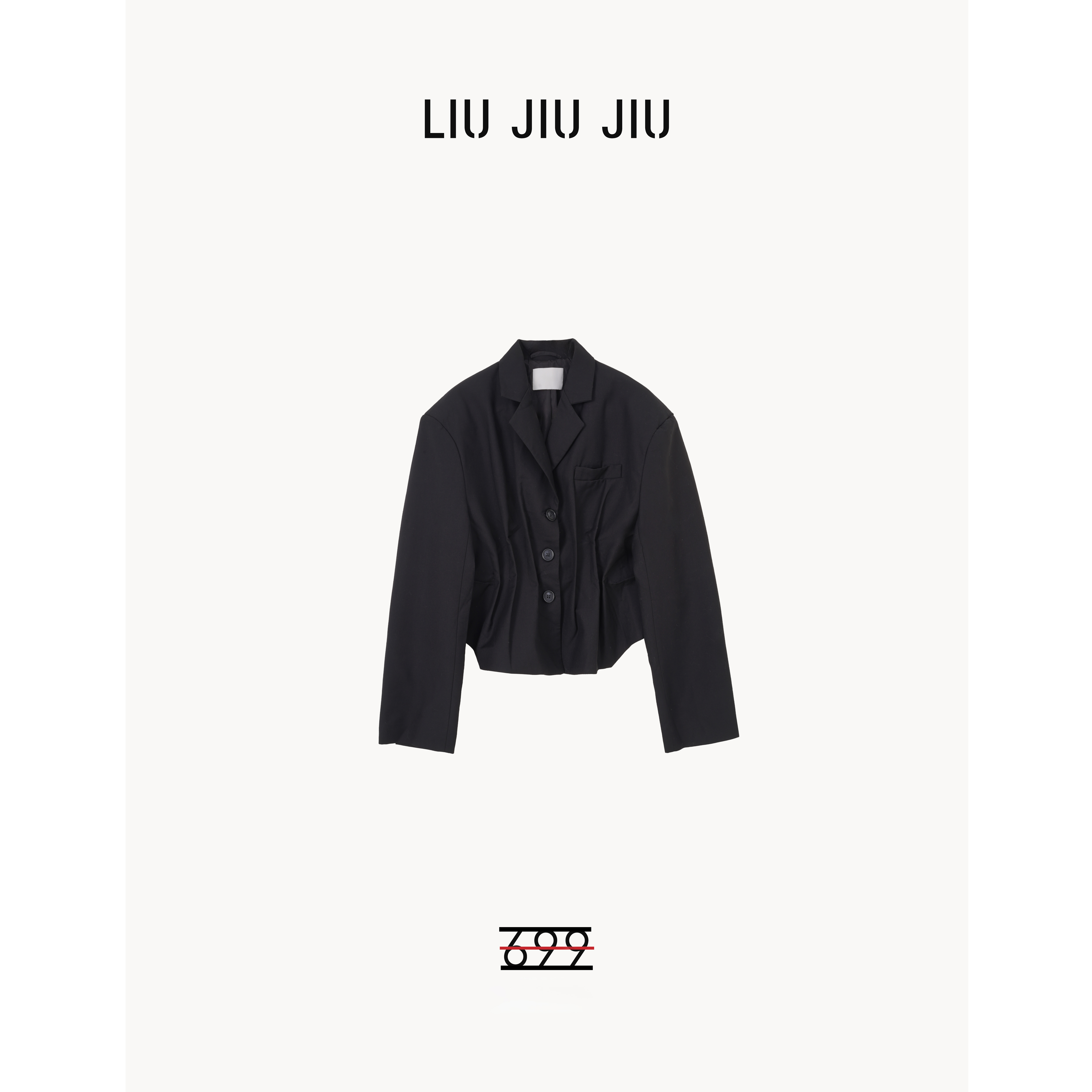 LIUJIUJIU 春季新款设计感捏褶小众西装外套长袖小西服WT3349L