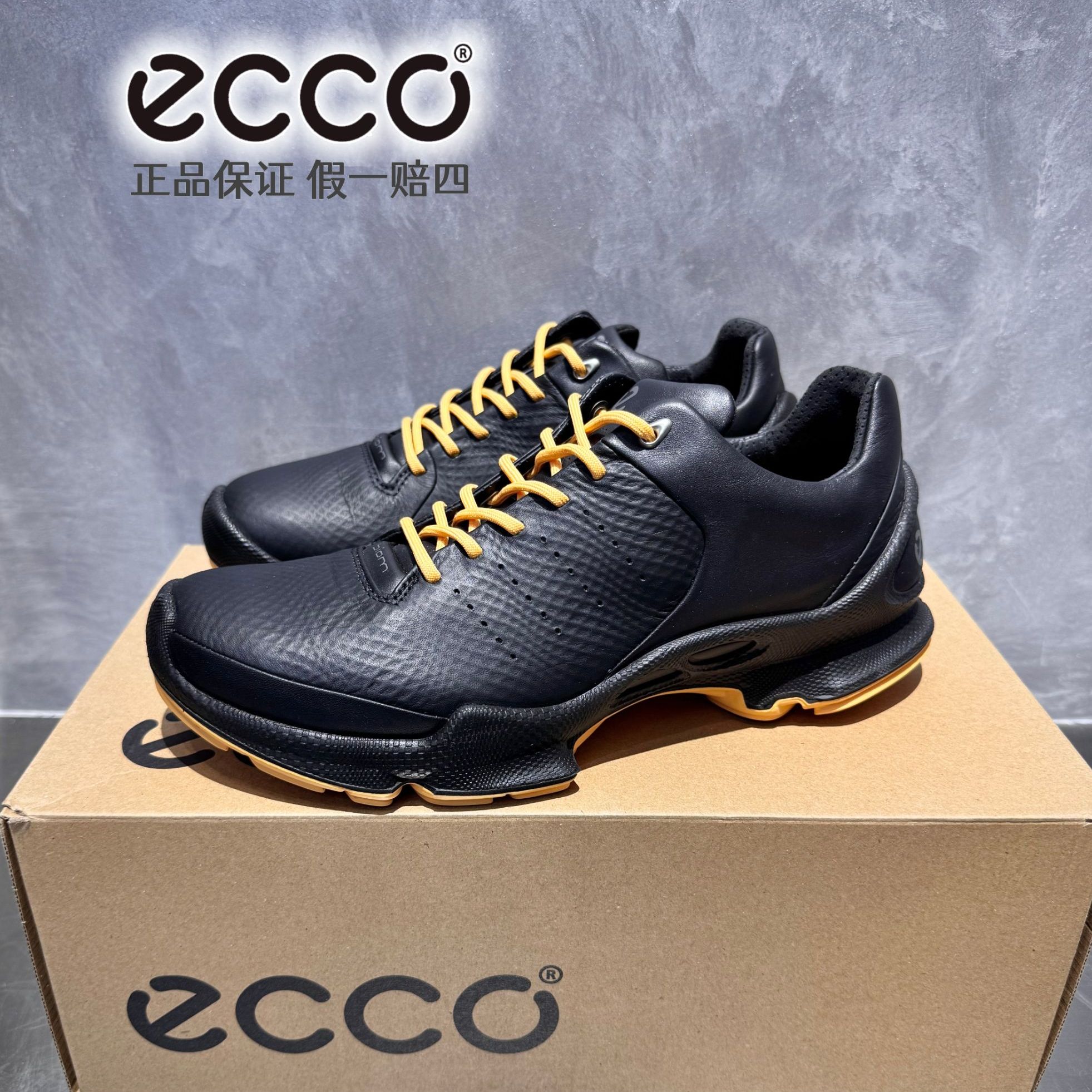 ECCO 爱步 Biom C 黑金 牛皮 户外舒适百搭秋冬款徒步鞋 800434