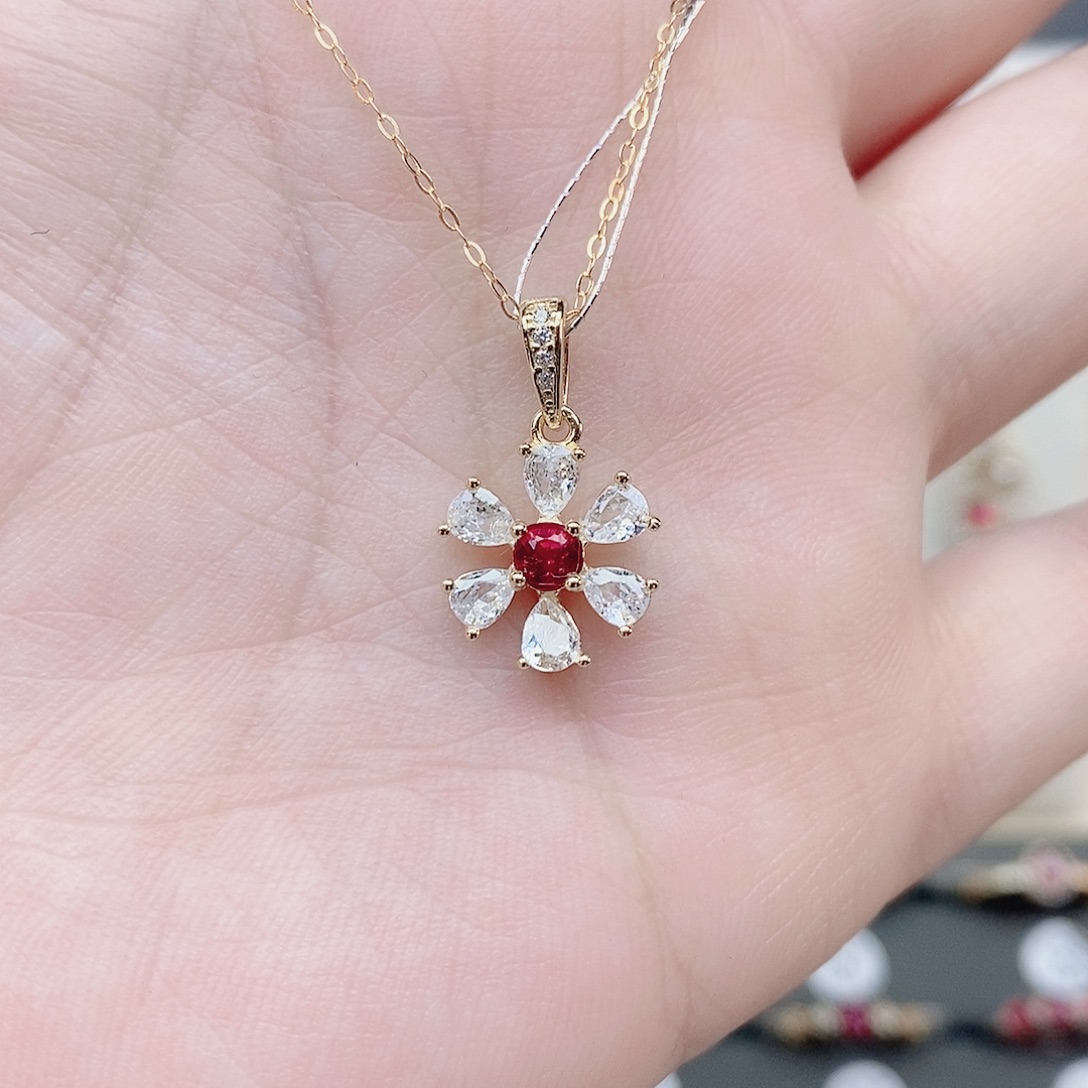 尖晶石吊坠(赠链)银S925镶嵌