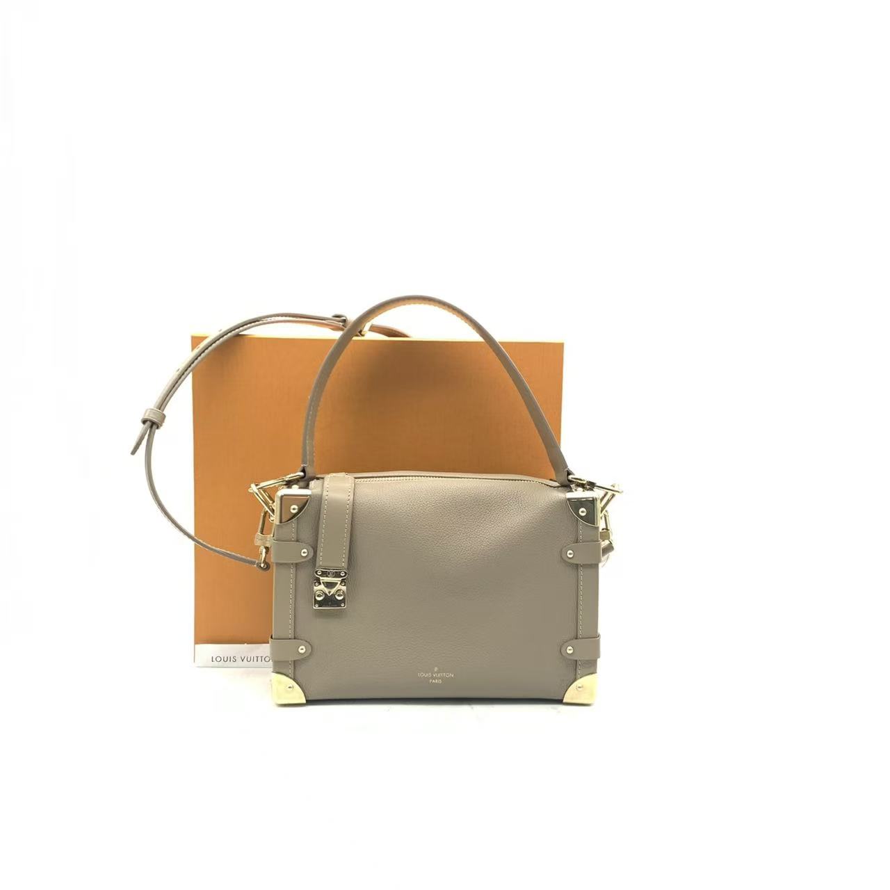 99新 LouisVuitton/路易威登 【安则专属】大象灰中号软盒子斜挎包