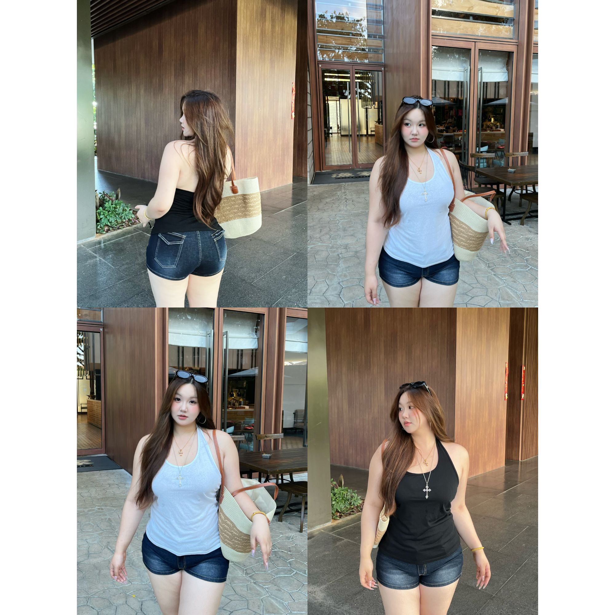 卤蛋公主【老头背心】大码胖mm无袖白色夏季显瘦百搭修身薄款