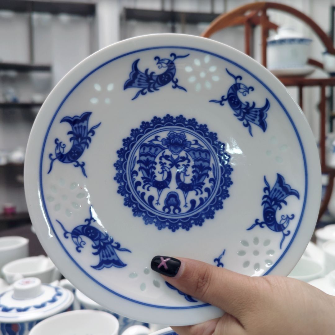 陶瓷孔雀6.5寸骨碟四只装