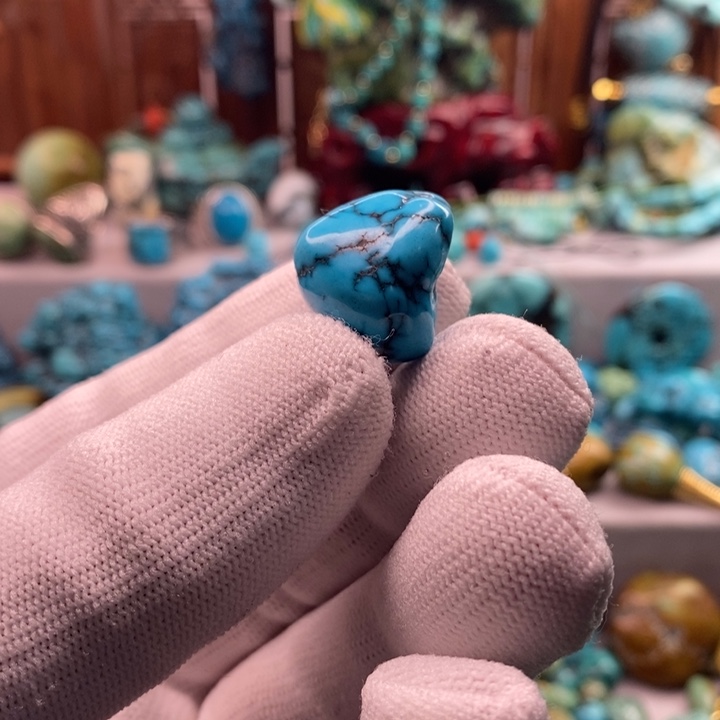 绿松石未镶嵌直切老型手串